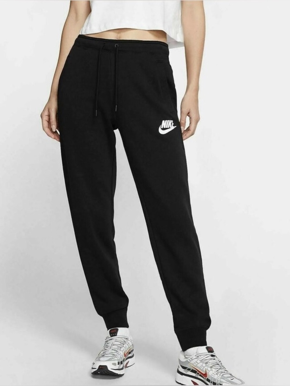 Nike Women’s Sportswear Club Fleece Jogger Sweatpants Black Logo Mid-rise Xsmall